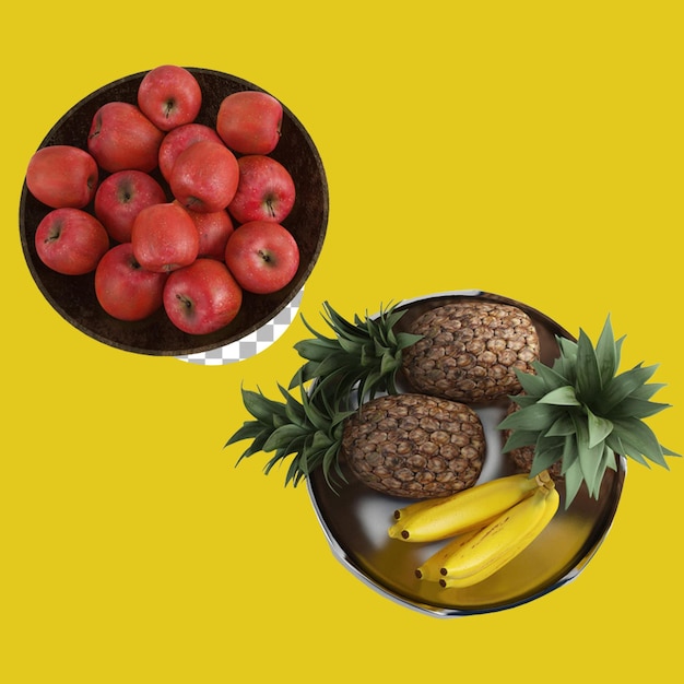 PSD frutas tropicais para o seu design de conceito de cena