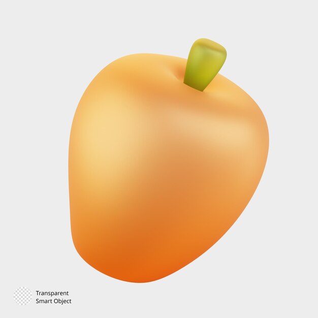 frutas y verduras saludables 3d render ilustración aislada