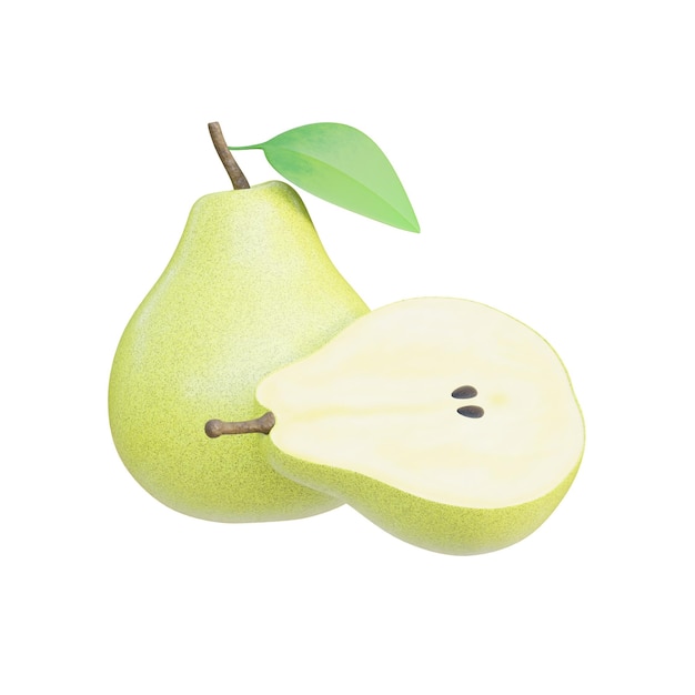 Fruto de ícone 3D de pêra fresca