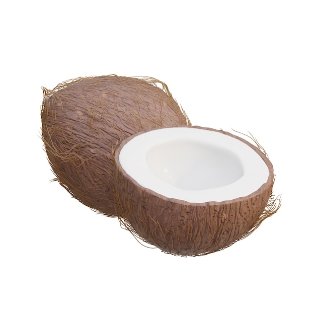 Fruto de ícone de coco fresco em 3D