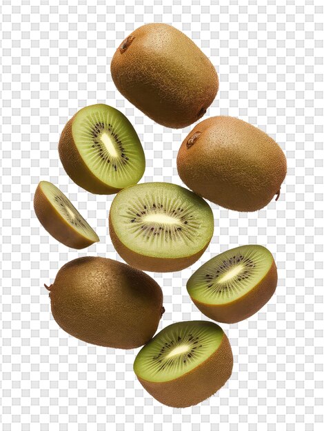 PSD fruto de kiwi com a palavra kiwi na parte inferior