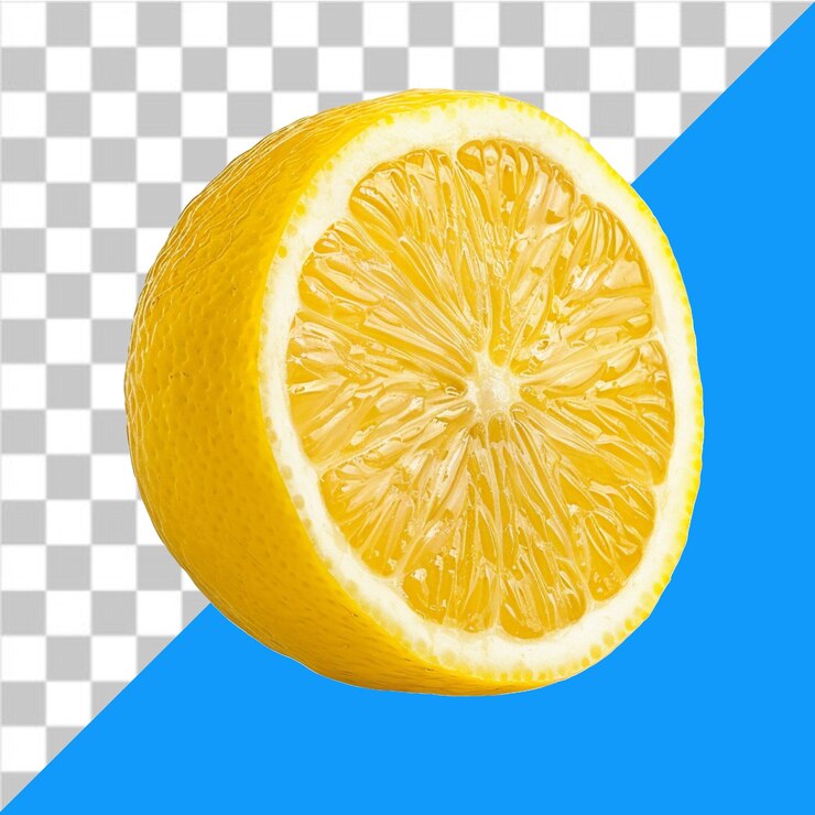 Fruto de limón aislado sobre un fondo transparente
