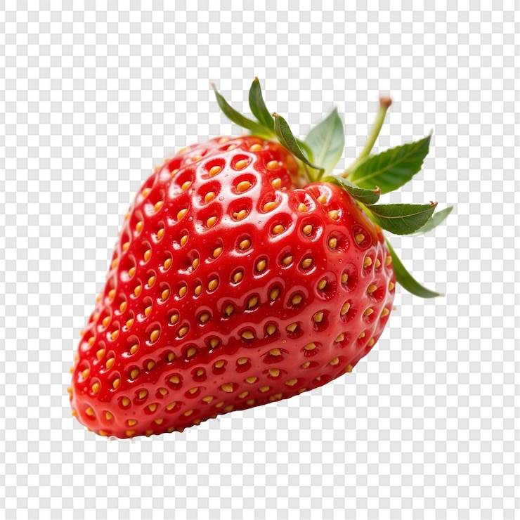 PSD frutos de morango frescos isolados sobre um fundo transparente