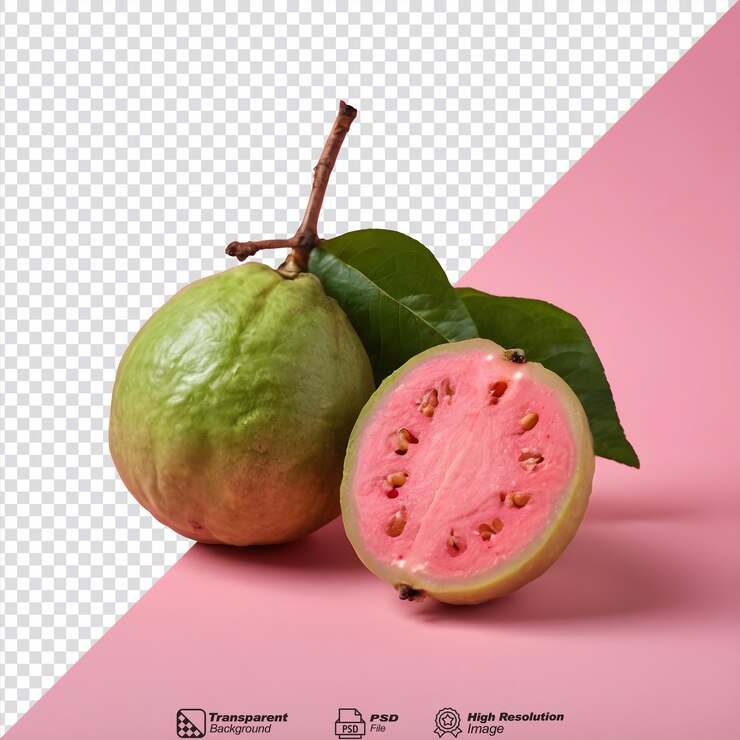 PSD frutos de guayaba y aislados en rodajas
