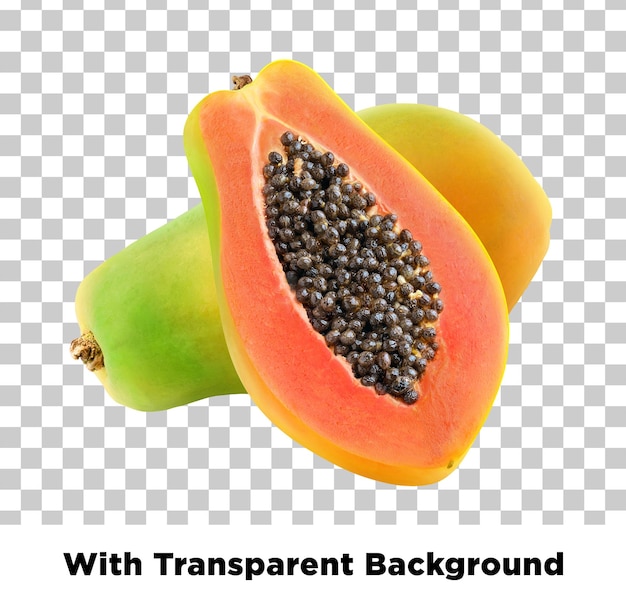 Frutta di papaya a sfondo trasparente