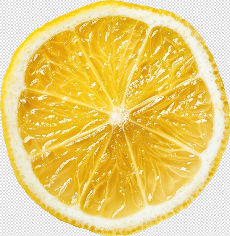 Frutta intera gialla di limone tagliata in fette con ritaglio trasparente png oggetto isolato