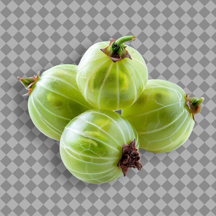 PSD frutto di angusta con forma piccola e rotonda e frutto isolato verde o rosso su uno sfondo pulito