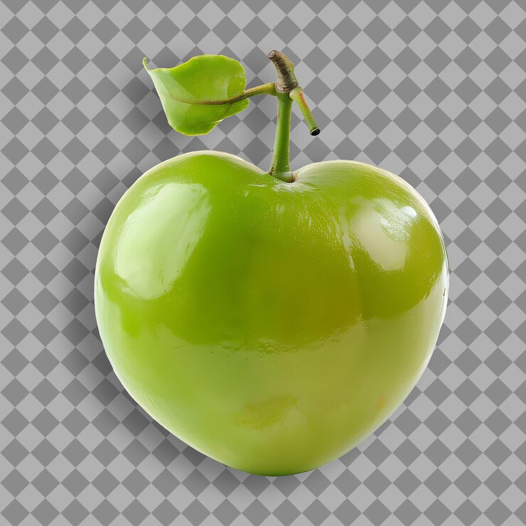 PSD frutto di atemoya con forma rotonda o a forma di cuore e colore verde oggetto isolato su sfondo pulito