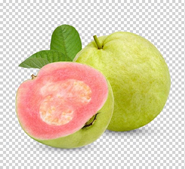 Frutto di guava fresco con foglie isolate PSD Premium