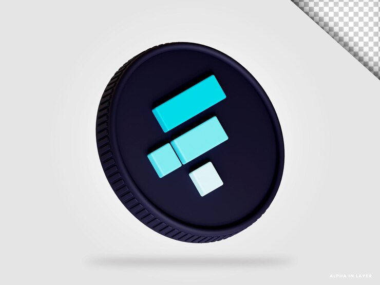 PSD ftx token ftt cryptocurrency moneda representación 3d aislada