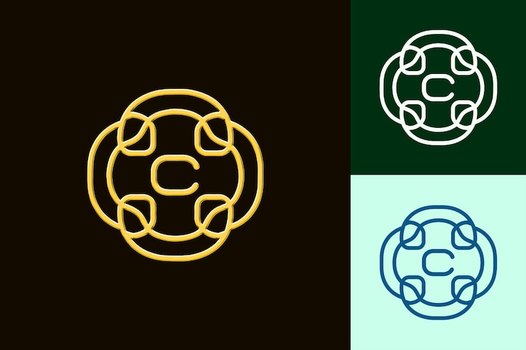 PSD fügen sie ein link-symbol mit einem kleinen kettenumriss und ein paar zeilen ein abstraktes minimalistisches ikonentwurf