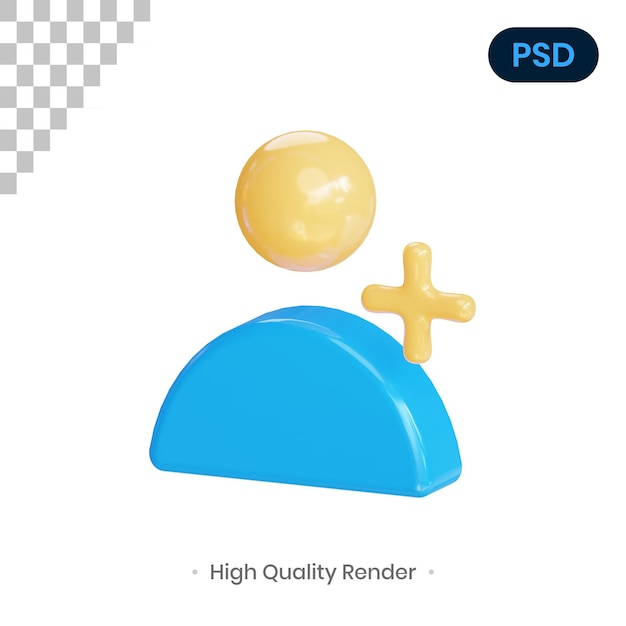 Fügen sie personen hinzu 3d render illustration premium psd