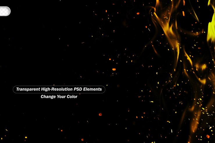 PSD fuego ardiente, chispas ardientes, fondos