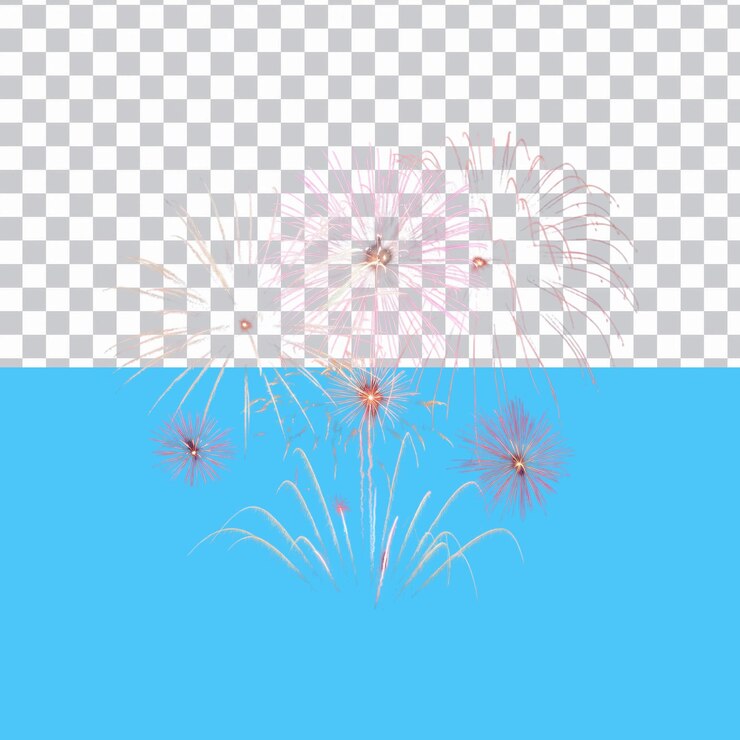 PSD un fuego de artificio de año nuevo aislado sobre un fondo transparente
