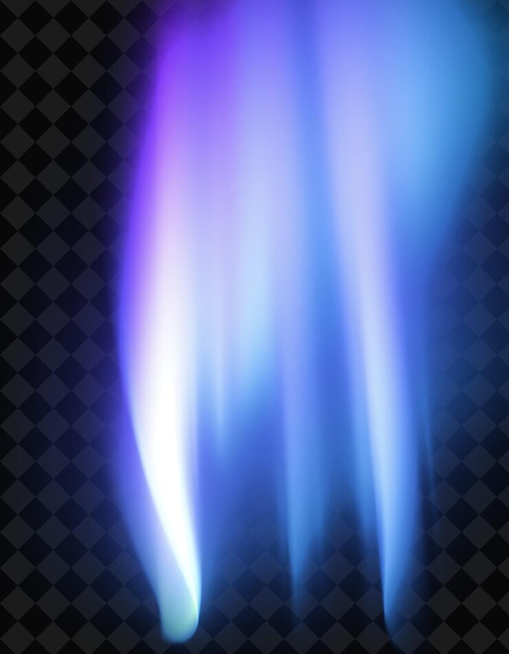 PSD un fuego azul con colores púrpura y azul en él