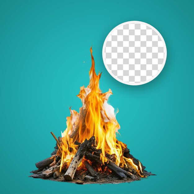 Fuego de campamento en 3d con llamas