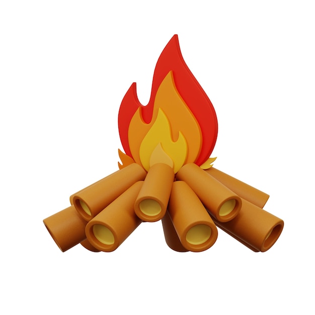 Fuego de campamento en 3D