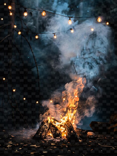 Un fuego con un fondo negro y un fuego en el medio de él