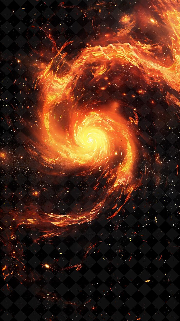 PSD fuego de galaxia giratoria radiante png con colores cósmicos y efecto de textura de neón p estrellado colección y2k
