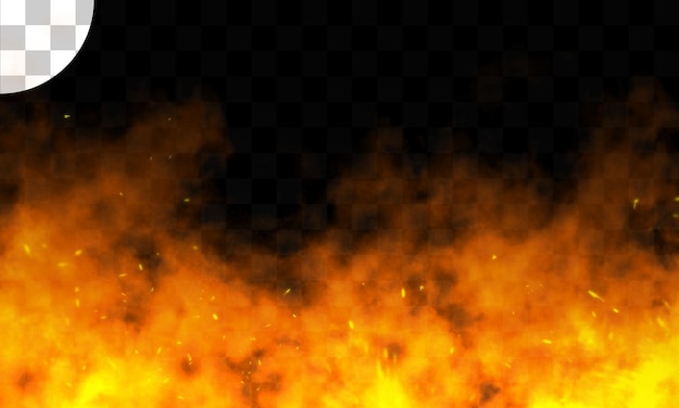 Fuego realista con humo y chispas de soldadura llama