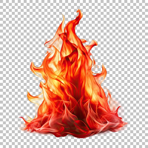 Fuego rojo ardiente png aislado en fondo transparente