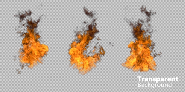 fuego sobre un fondo transparente