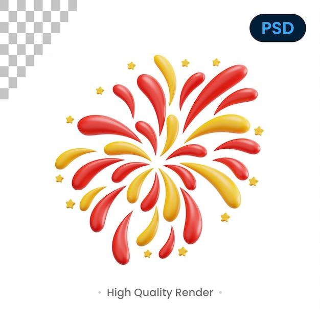 Fuegos artificiales en 3D Icon Premium para PSD