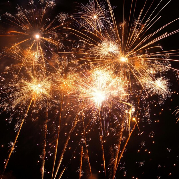 Fuegos artificiales brillantes estallando en varios aislados con fondo transparente calidad HD