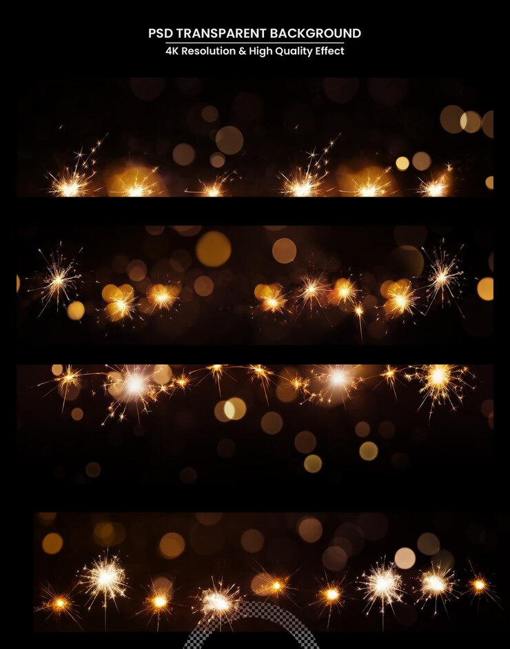 PSD fuegos artificiales de colores abstractos en un fondo transparente