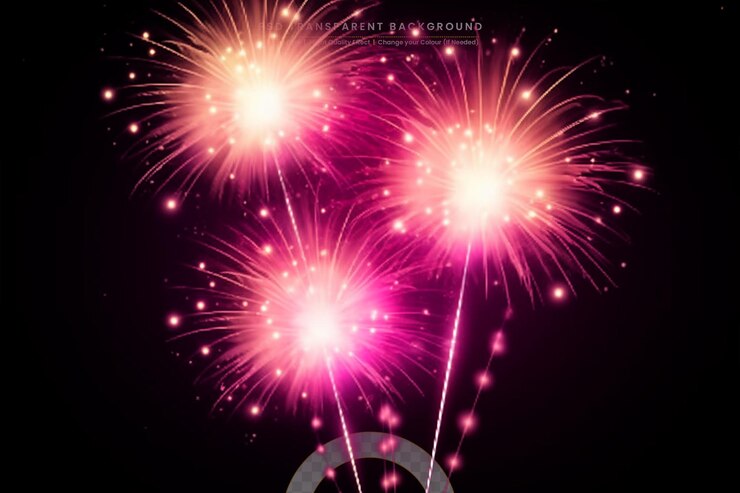 PSD fuegos artificiales coloridos con fondo bokeh