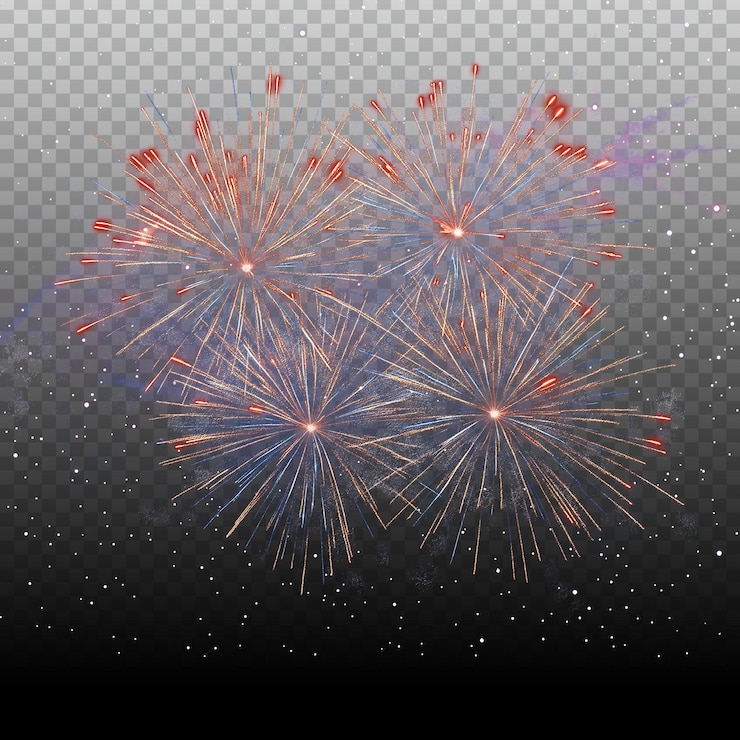 PSD fuegos artificiales festivos de psd en un fondo transparente aislado fuego artificial png saludo explosión png