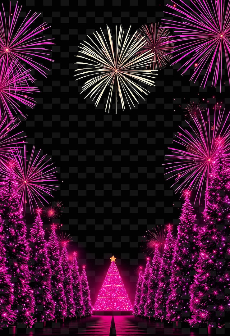PSD fuegos artificiales en forma de corazón con fuegos artificiales en el fondo