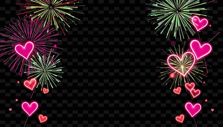 PSD fuegos artificiales con las palabras feliz cumpleaños en un fondo negro
