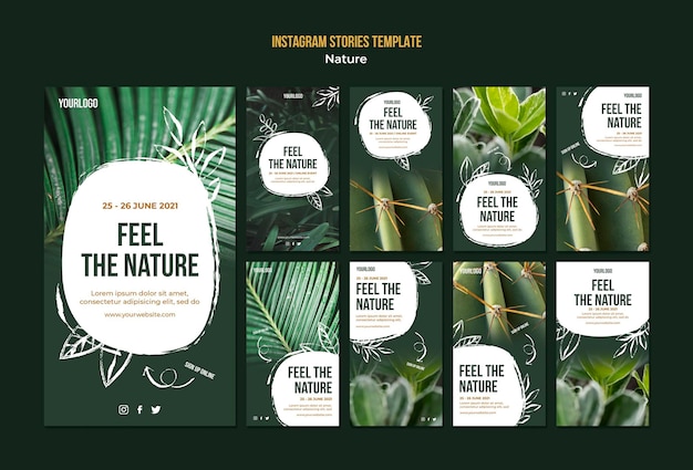 Fühlen Sie die Naturereignis-Instagram-Geschichten