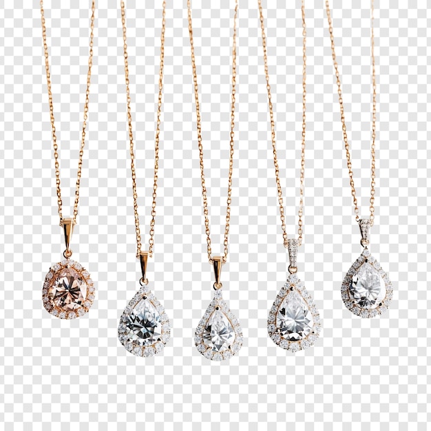 Fünf Diamanten Halsketten mit Goldketten
