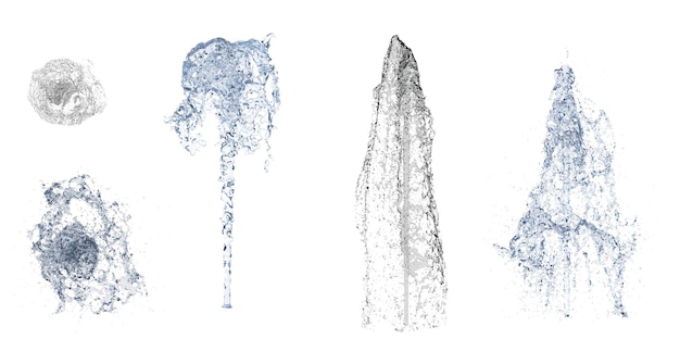 fuente, aislado, fondo transparente, 3d, interpretación