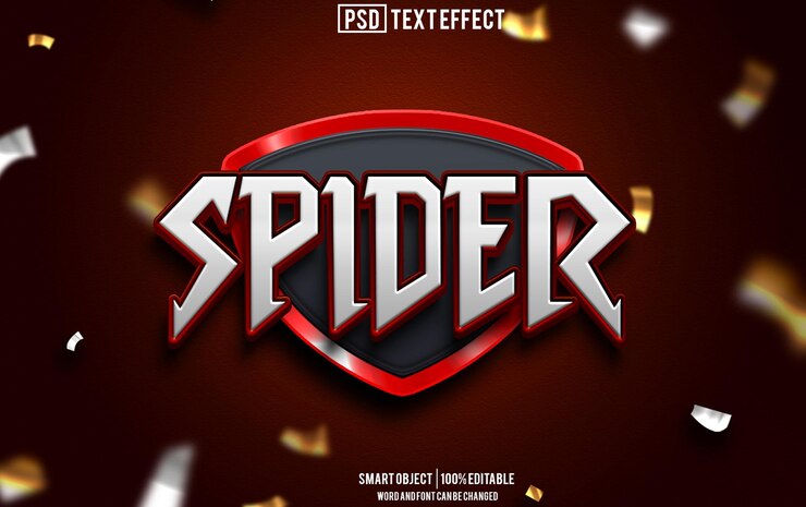 PSD fuente de efecto de texto araña tipografía editable texto 3d