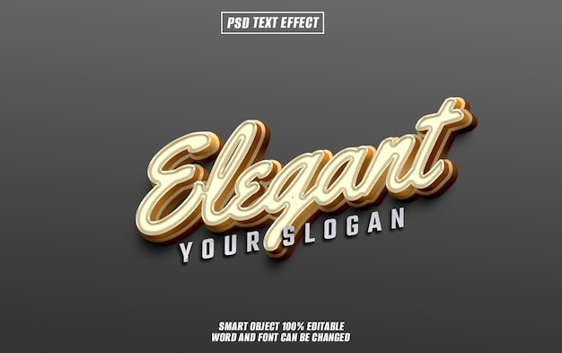 fuente de efecto de texto elegante tipografía editable texto 3D