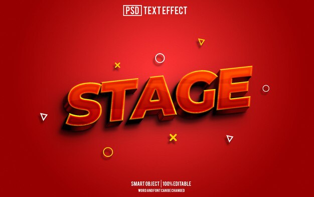 fuente de efecto de texto de etapa tipografía editable texto 3D