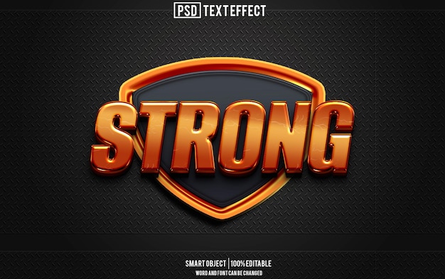 fuente de efecto de texto fuerte tipografía editable texto 3d