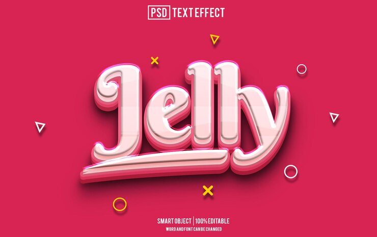 PSD fuente de efecto de texto de gelatina tipografía editable texto 3d