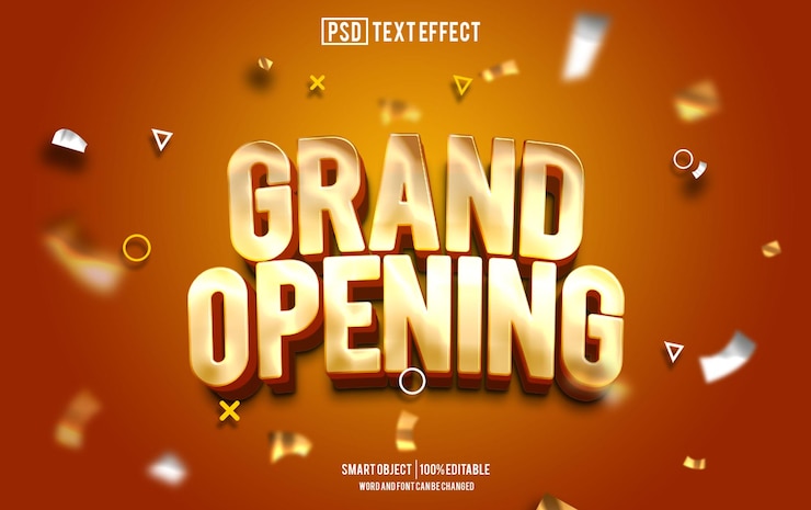 PSD fuente de efecto de texto de gran apertura tipografía editable texto en 3d