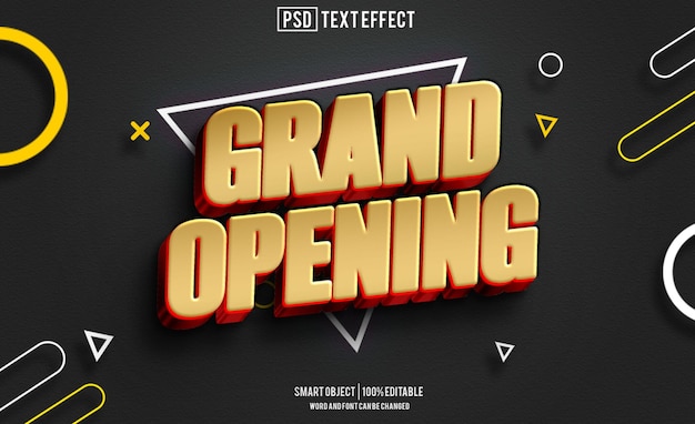 fuente de efecto de texto de gran apertura tipografía editable texto en 3d