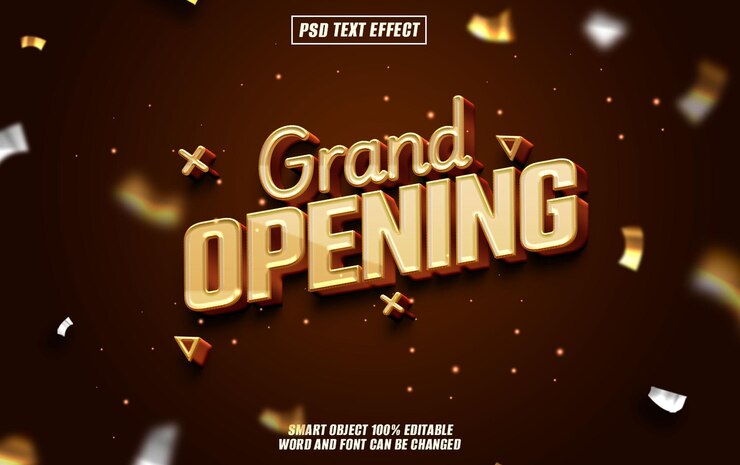 PSD fuente de efecto de texto de gran apertura tipografía editable texto en 3d