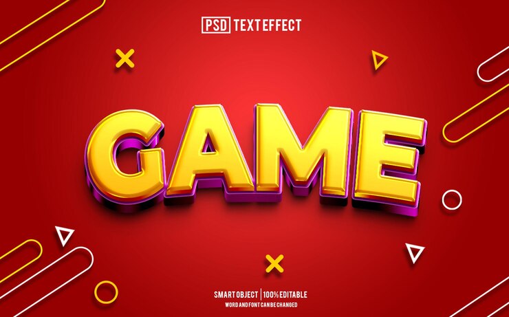 PSD fuente de efecto de texto de juego tipografía editable texto 3d
