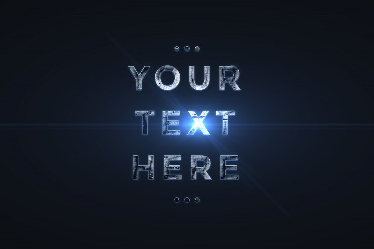 PSD fuente de efecto de texto de metal 3d
