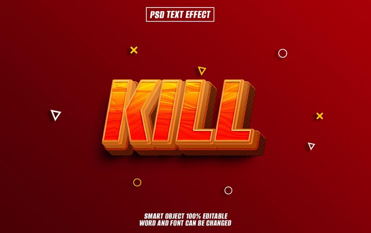 PSD fuente de efecto de texto de muerte tipografía editable texto 3d