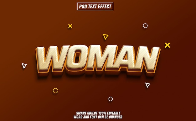 fuente de efecto de texto de mujer tipografía editable texto 3D