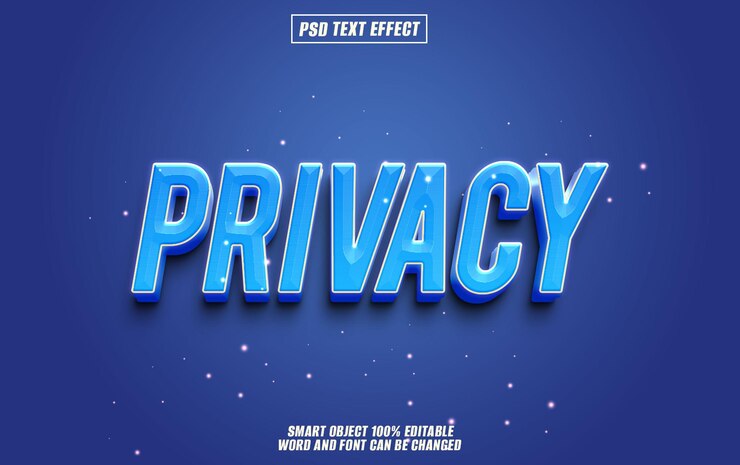 PSD fuente de efecto de texto de privacidad tipografía editable texto 3d
