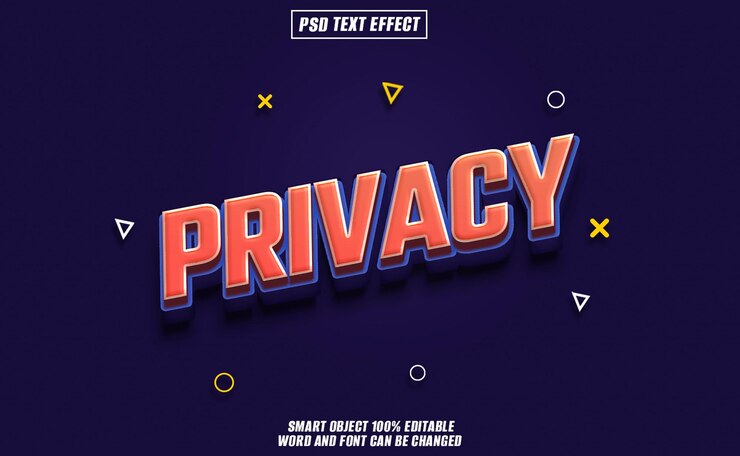 PSD fuente de efecto de texto de privacidad tipografía editable texto 3d